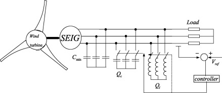 Stand-alone self-excited induction generator driven by a wind turbine