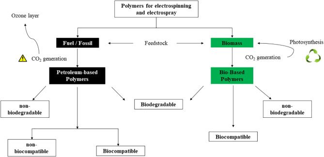 Electrospinning and electrospray of bio-based and natural polymers for biomaterials development