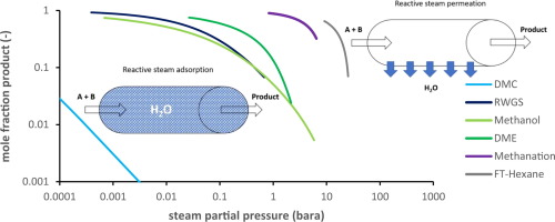 Steam separation enhanced reactions: Review and outlook